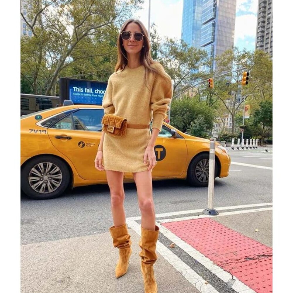 RARE! Isabel Marant Sigrid Orange Cashmere Mini Dress Size 38 (US 6)